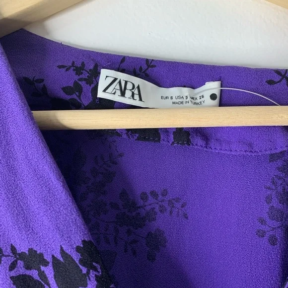 BLOGGERS FAVE/ ZARA DRESSES PURPLE/FLORAL PRINT SZ S - Picture 8 of 13